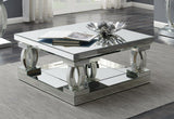 Amalia Clear Mirror Square Coffee Table with Lower Shelf by Coaster at Eve Furniture