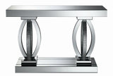 Amalia Rectangular Sofa Table with Shelf Clear Mirror by Coaster at Eve Furniture