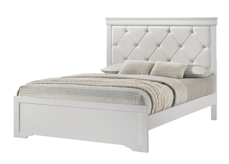 Amalia White King Panel Bed by Crown Mark at Eve Furniture