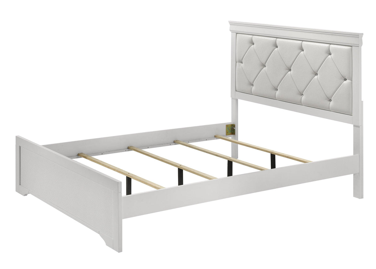 Amalia White Upholstered Panel Bedroom Set by Crown Mark at Eve Furniture