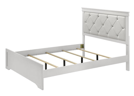 Amalia White Upholstered Panel Bedroom Set by Crown Mark at Eve Furniture