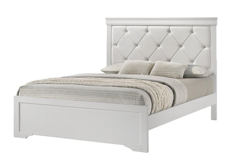 Amalia White Upholstered Panel Bedroom Set by Crown Mark at Eve Furniture
