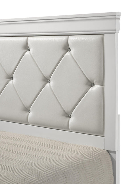 Amalia White Upholstered Panel Bedroom Set by Crown Mark at Eve Furniture