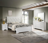 Amalia White Upholstered Panel Bedroom Set by Crown Mark at Eve Furniture
