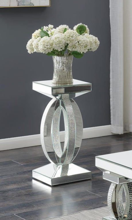 Amalia Clear Mirror Square End Table with Lower Shelf by Coaster at Eve Furniture