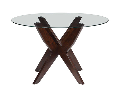 Amalie Walnut/Gray Round Dining Room Set by Steve Silver at Eve Furniture