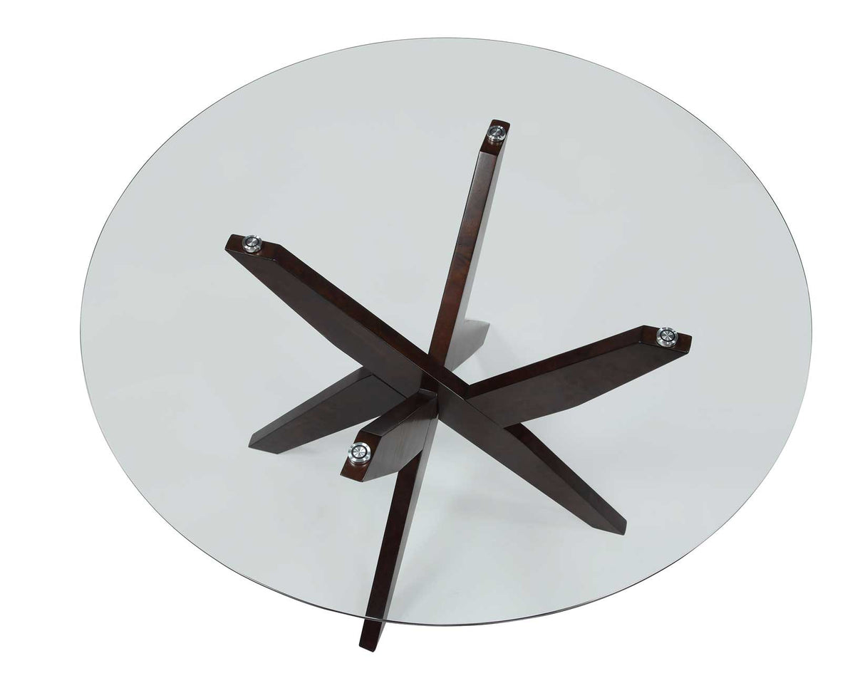 Amalie Walnut/Gray Round Dining Room Set by Steve Silver at Eve Furniture