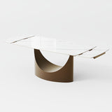Aman 71"-95" Glossy White Dining Room Set by New Era Innovations at Eve Furniture