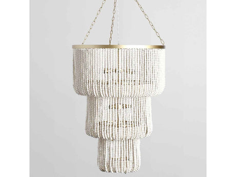 Amanda White Beaded Chandelier by Classic Home at Eve Furniture