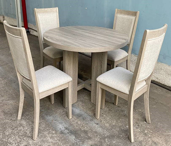 Amara Driftwood 5-Piece Round Dining Set