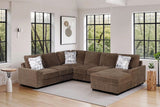 Amara Brown Sectional with RAF Chaise by Happy Homes at Eve Furniture