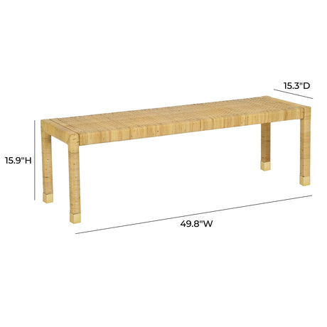 Amara Cream Linen Bench by TOV Furniture at Eve Furniture