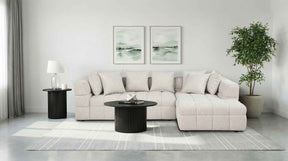 Amara Ivory 2-Piece Upholstered Sectional Sofa by Coaster at Eve Furniture