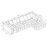Amara Ivory 3-Piece Upholstered Sectional Sofa by Coaster at Eve Furniture