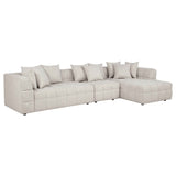 Amara Ivory 3-Piece Upholstered Sectional Sofa by Coaster at Eve Furniture