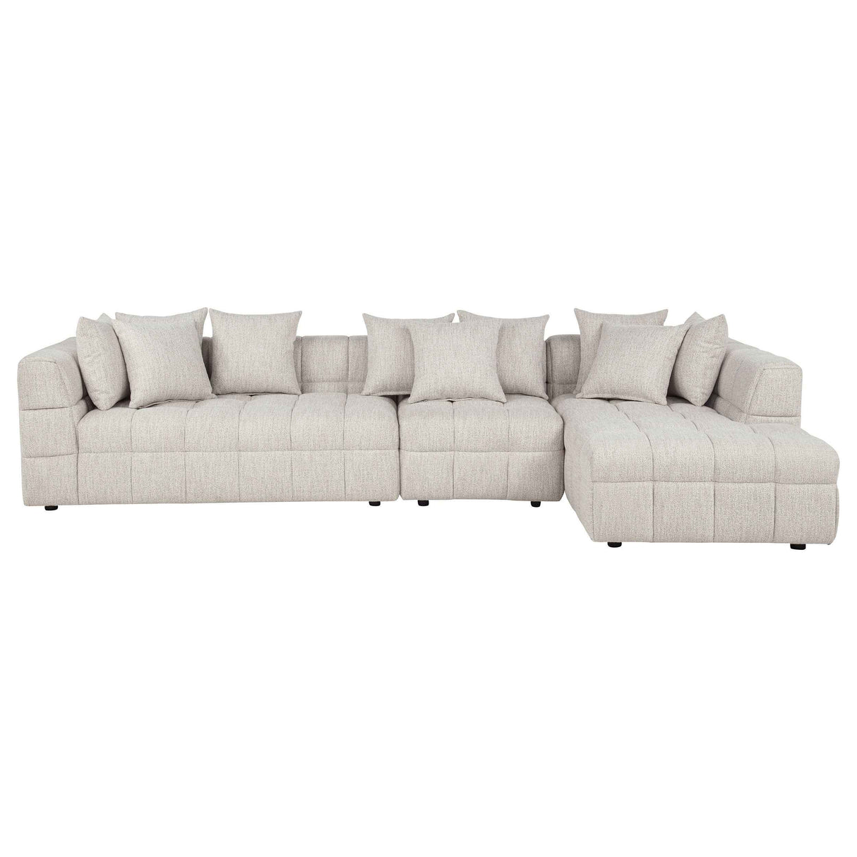 Amara Ivory 3-Piece Upholstered Sectional Sofa by Coaster at Eve Furniture