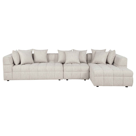Amara Ivory 3-Piece Upholstered Sectional Sofa by Coaster at Eve Furniture