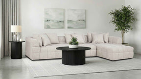 Amara Ivory 3-Piece Upholstered Sectional Sofa by Coaster at Eve Furniture