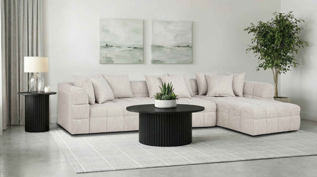 Amara Ivory 3-Piece Upholstered Sectional Sofa by Coaster at Eve Furniture