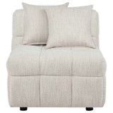 Amara Ivory Upholstered Armless Chair by Coaster at Eve Furniture