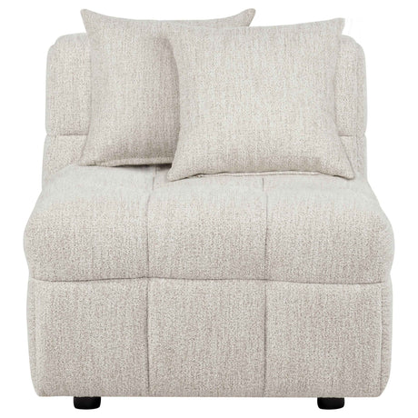 Amara Ivory Upholstered Armless Chair by Coaster at Eve Furniture