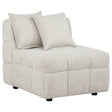 Amara Ivory Upholstered Armless Chair by Coaster at Eve Furniture