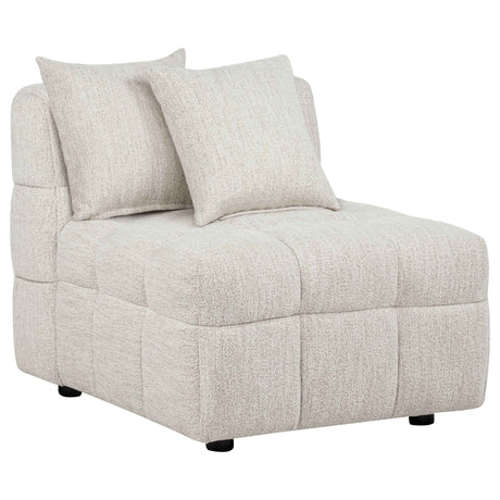 Amara Ivory Upholstered Armless Chair by Coaster at Eve Furniture