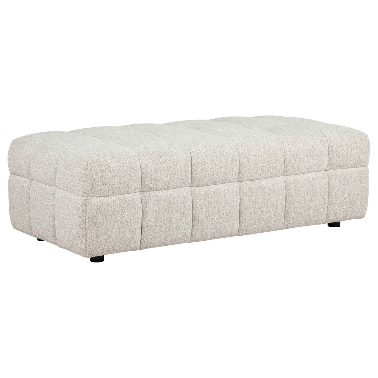 Amara Ivory Upholstered Ottoman by Coaster at Eve Furniture