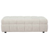 Amara Ivory Upholstered Ottoman by Coaster at Eve Furniture