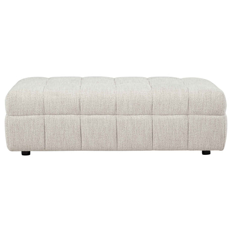 Amara Ivory Upholstered Ottoman by Coaster at Eve Furniture