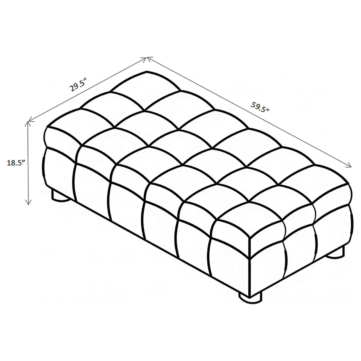 Amara Ivory Upholstered Ottoman by Coaster at Eve Furniture