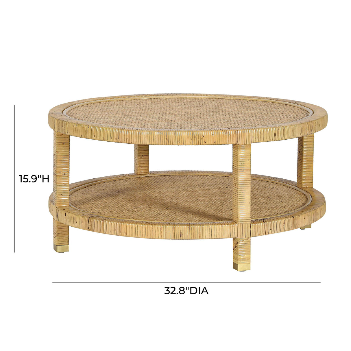 Amara Natural Rattan Coffee Table by TOV Furniture at Eve Furniture