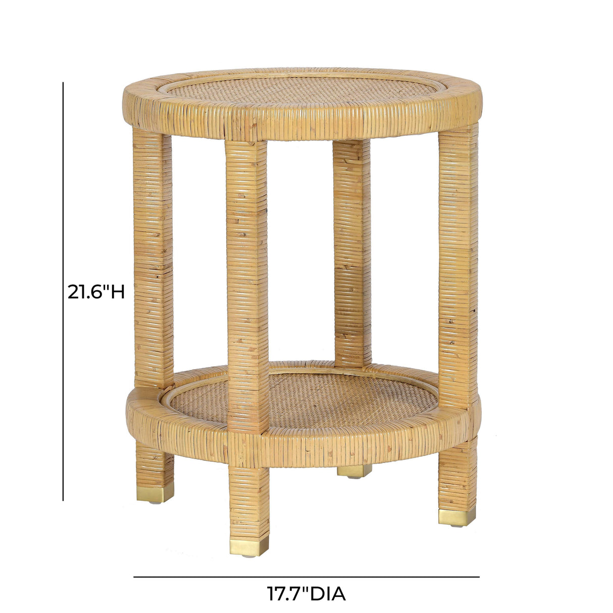 Amara Natural Rattan Side Table by TOV Furniture at Eve Furniture
