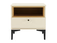 Amara Nightstand in Cream and Natural Oak by Manhattan Comfort at Eve Furniture