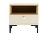 Amara Nightstand in Cream and Natural Oak by Manhattan Comfort at Eve Furniture