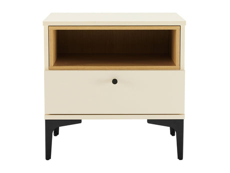 Amara Nightstand in Cream and Natural Oak by Manhattan Comfort at Eve Furniture
