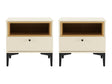 Amara Nightstand in Cream and Natural Oak (set of 2) by Manhattan Comfort at Eve Furniture