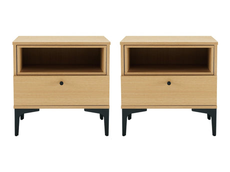 Amara Nightstand in Natural Oak (set of 2) by Manhattan Comfort at Eve Furniture