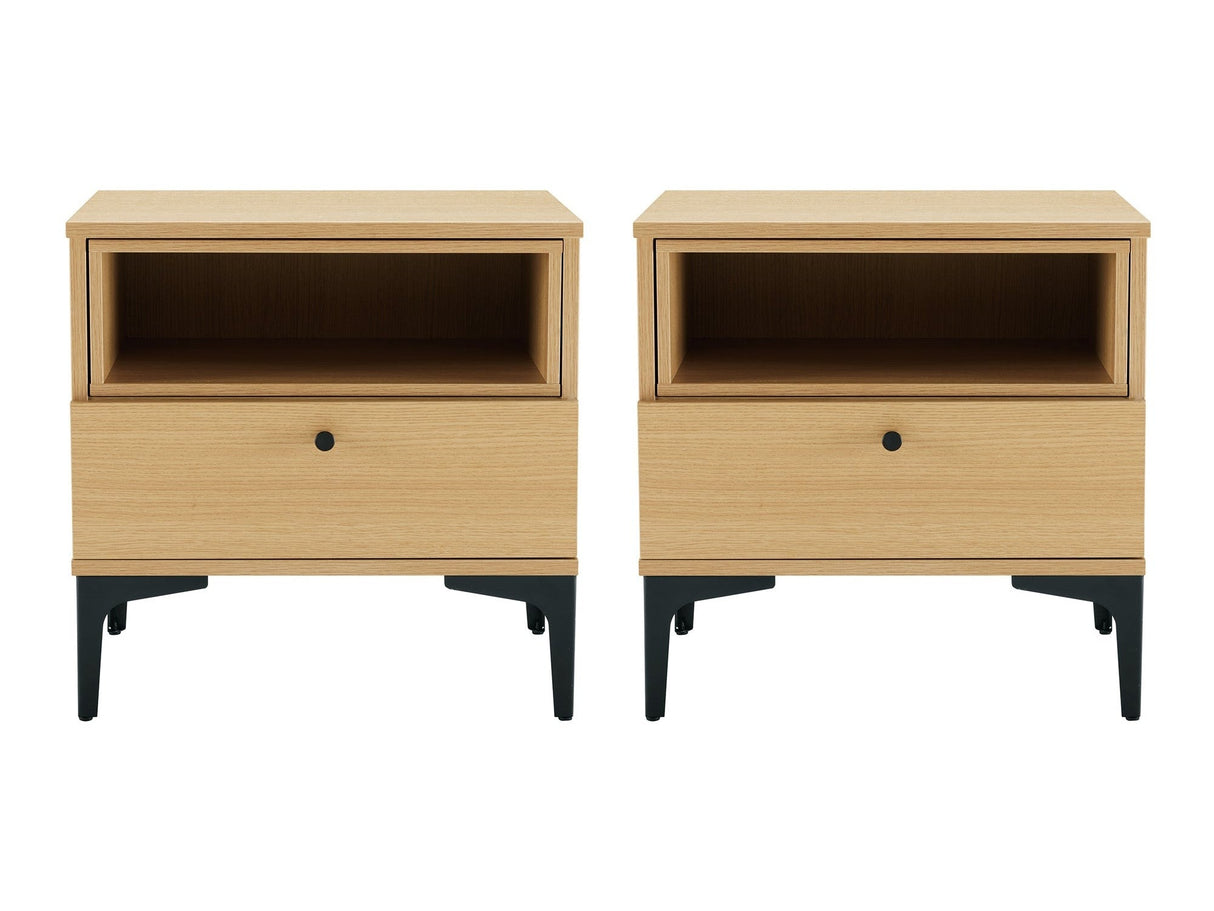 Amara Nightstand in Natural Oak (set of 2) by Manhattan Comfort at Eve Furniture