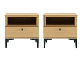 Amara Nightstand in Natural Oak (set of 2) by Manhattan Comfort at Eve Furniture
