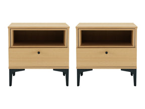 Amara Nightstand in Natural Oak (set of 2) by Manhattan Comfort at Eve Furniture