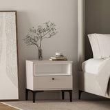 Amara Nightstand in Pale Rose and White by Manhattan Comfort at Eve Furniture