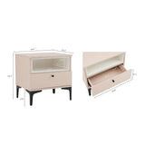 Amara Nightstand in Pale Rose and White by Manhattan Comfort at Eve Furniture
