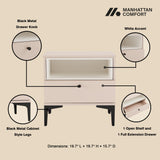 Amara Nightstand in Pale Rose and White by Manhattan Comfort at Eve Furniture