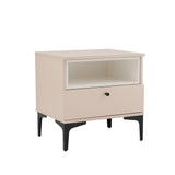 Amara Nightstand in Pale Rose and White by Manhattan Comfort at Eve Furniture