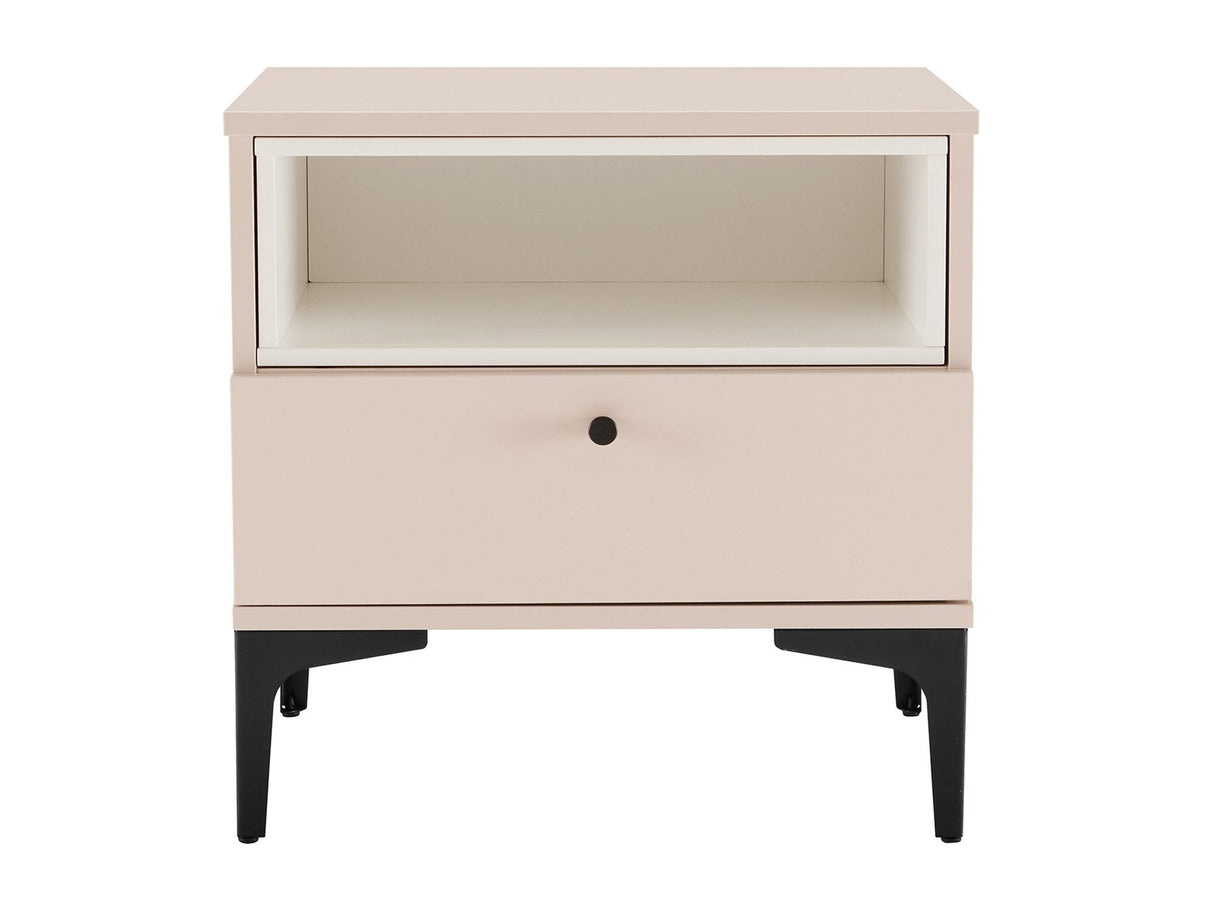 Amara Nightstand in Pale Rose and White by Manhattan Comfort at Eve Furniture