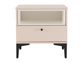 Amara Nightstand in Pale Rose and White by Manhattan Comfort at Eve Furniture