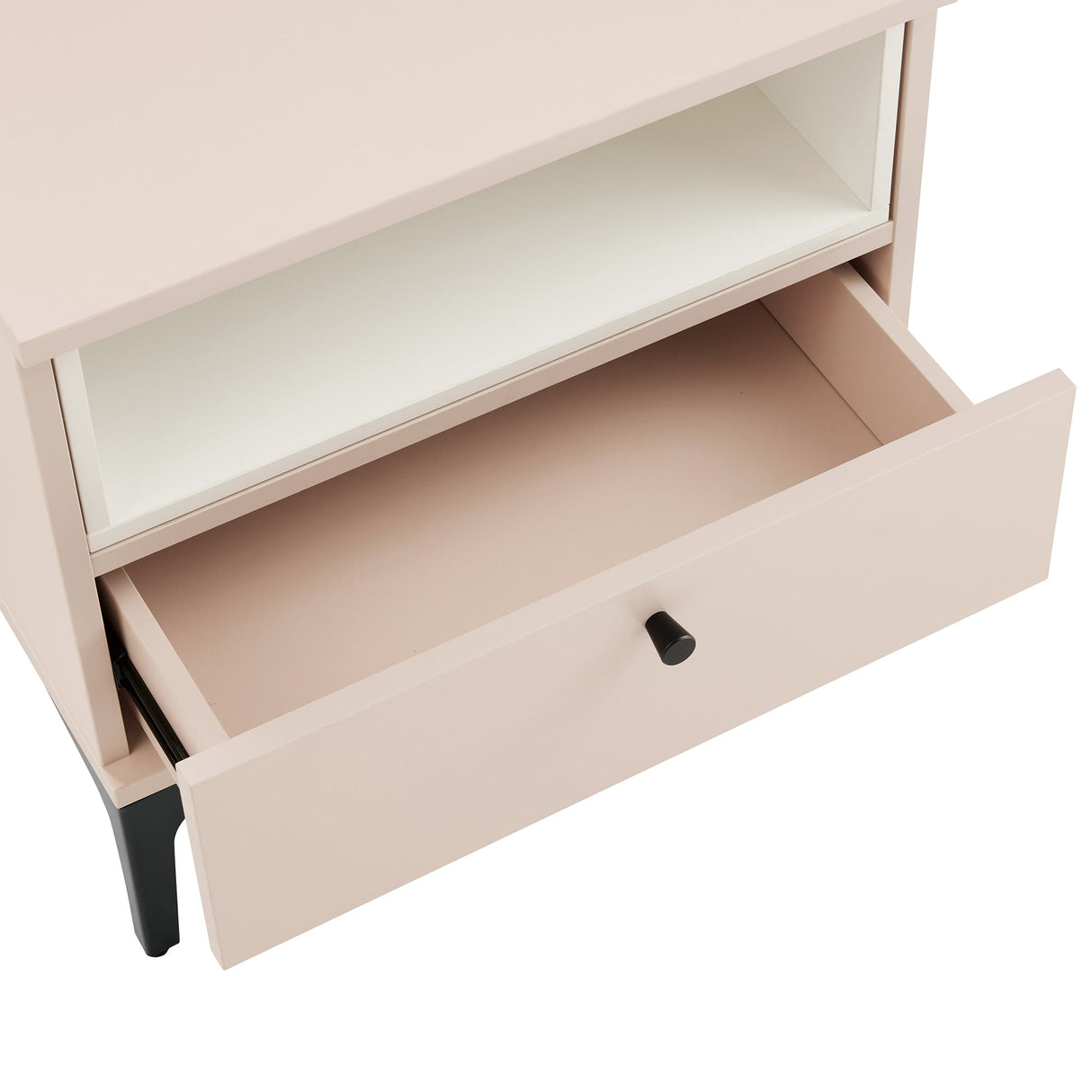Amara Nightstand in Pale Rose and White (set of 2) by Manhattan Comfort at Eve Furniture