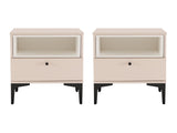 Amara Nightstand in Pale Rose and White (set of 2) by Manhattan Comfort at Eve Furniture