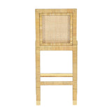 Amara Rattan & Cream Linen Stool by TOV Furniture at Eve Furniture